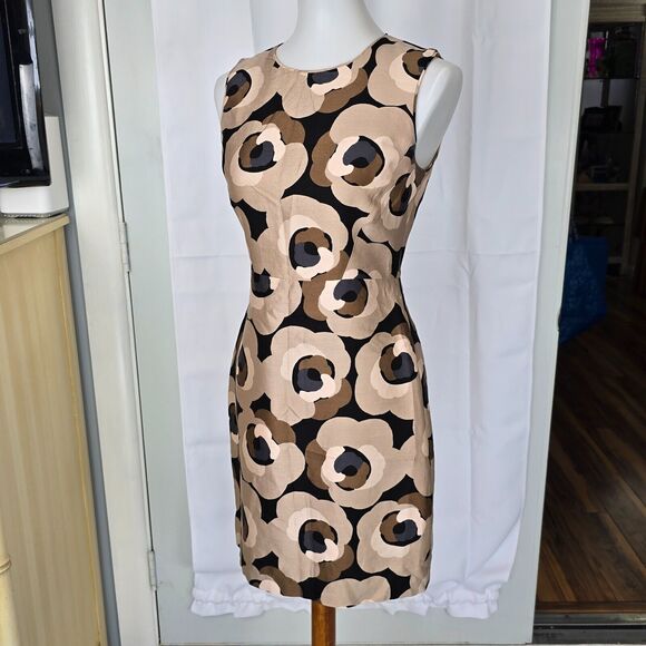 Kate Spade Silk Deco Rose Della Sheath Sleeveless Dress Size 4 - Picture 2 of 14